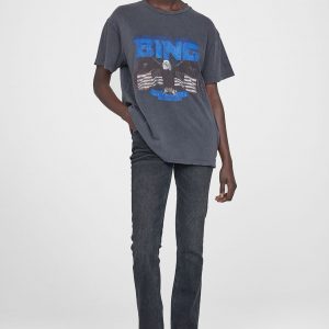 Anine Bing Vintage Bing Tee - Washed Black With Blue