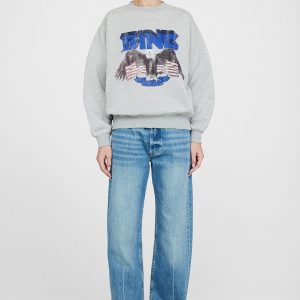 Anine Bing Vintage Bing Sweatshirt - Heather Grey With Blue