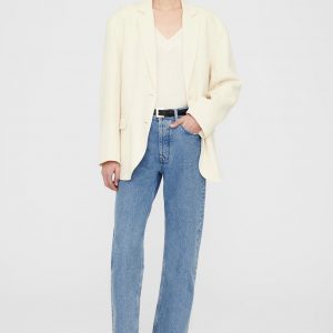 Anine Bing Quinn Blazer - White Cashmere Blend