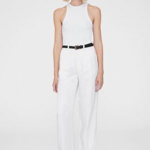 Anine Bing Carrie Pant - White Linen Blend