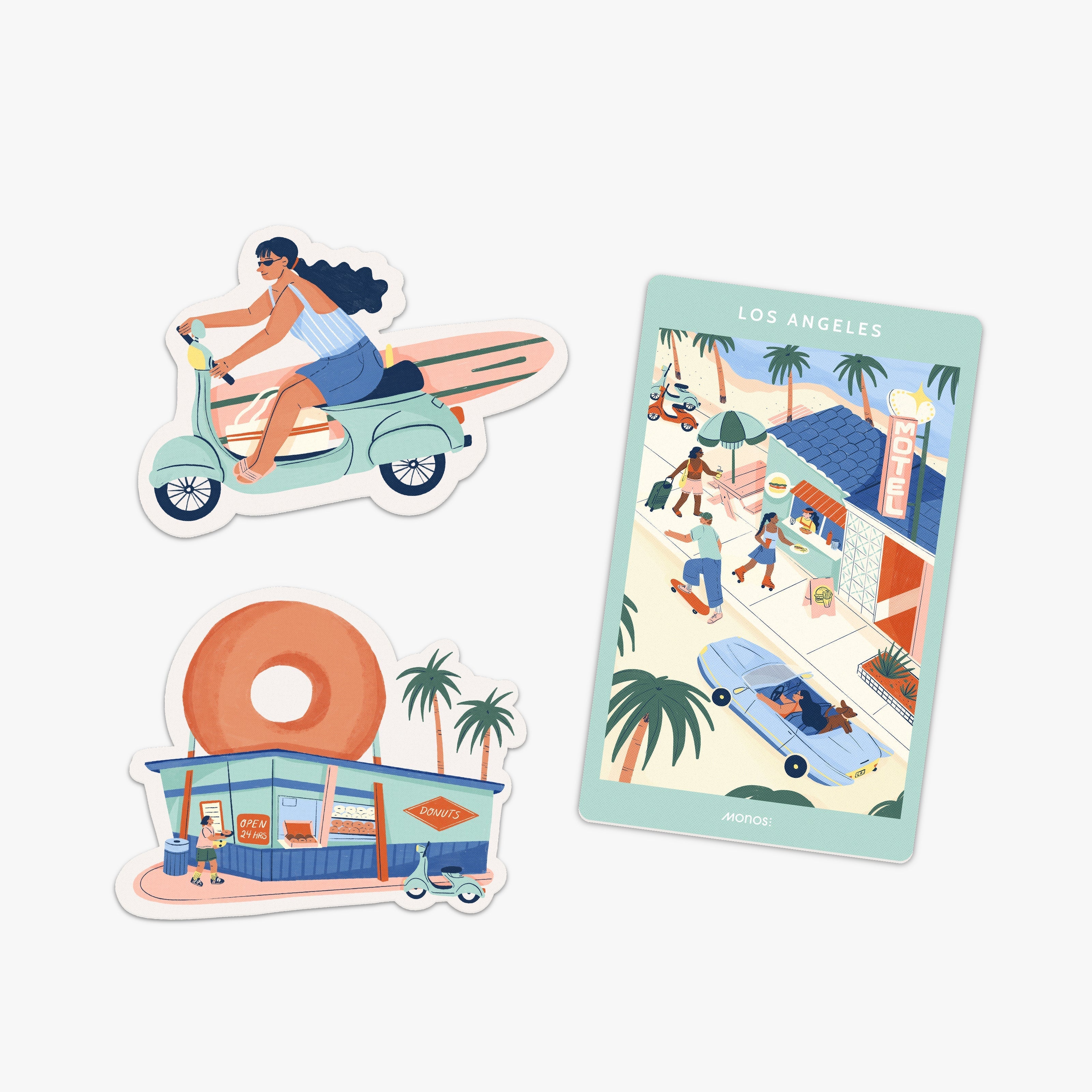 Monos Los Angeles Destination Stickers