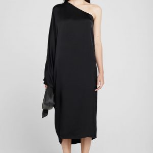 Anine Bing Rowan Dress - Black Silk