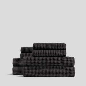 Parachute 4+4 Waffle Bath Bundle - Onyx