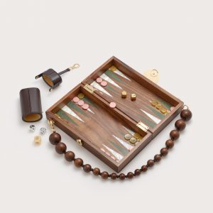 Cult Gaia THE BACKGAMMON CLUTCH - WALNUT