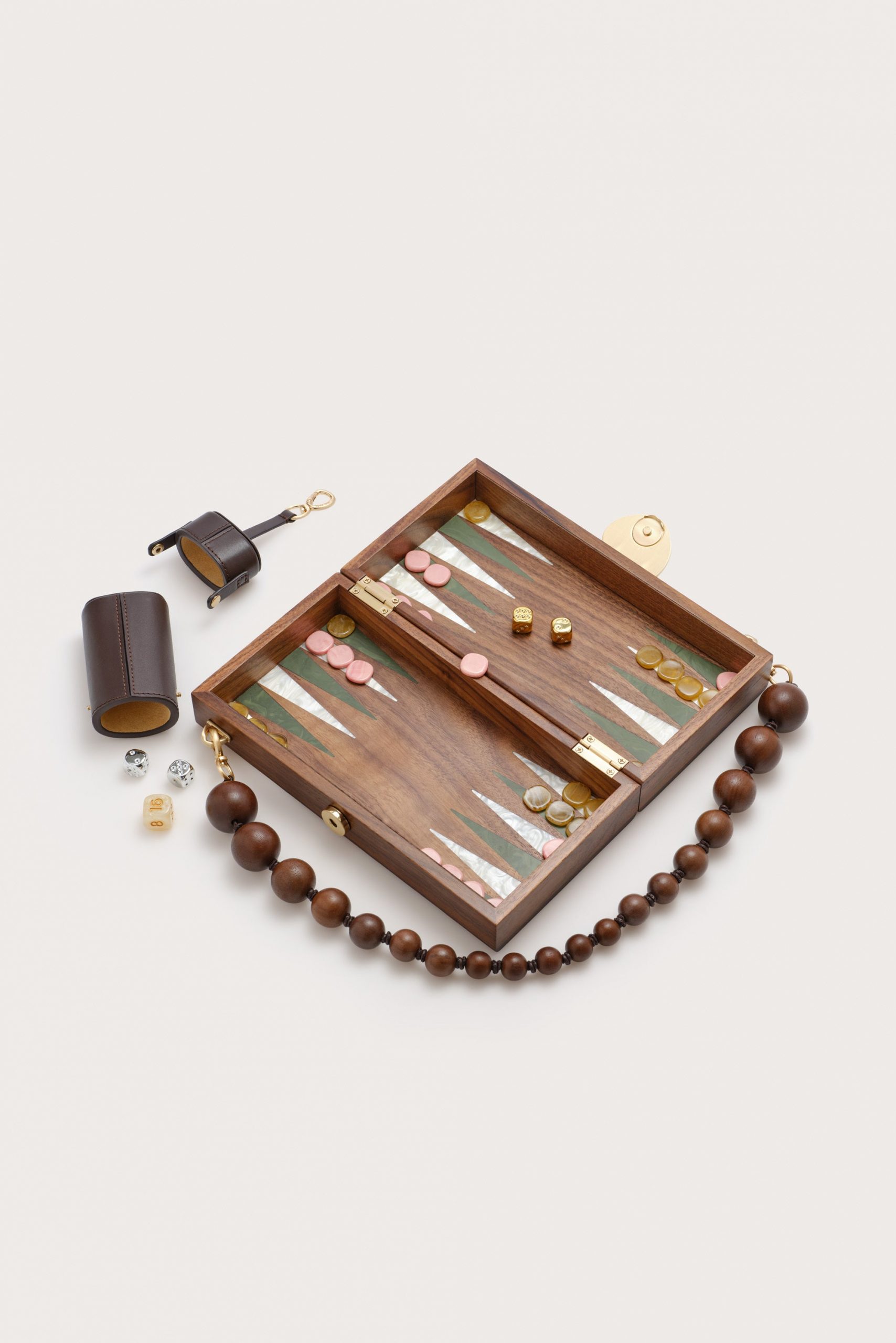 Cult Gaia THE BACKGAMMON CLUTCH - WALNUT