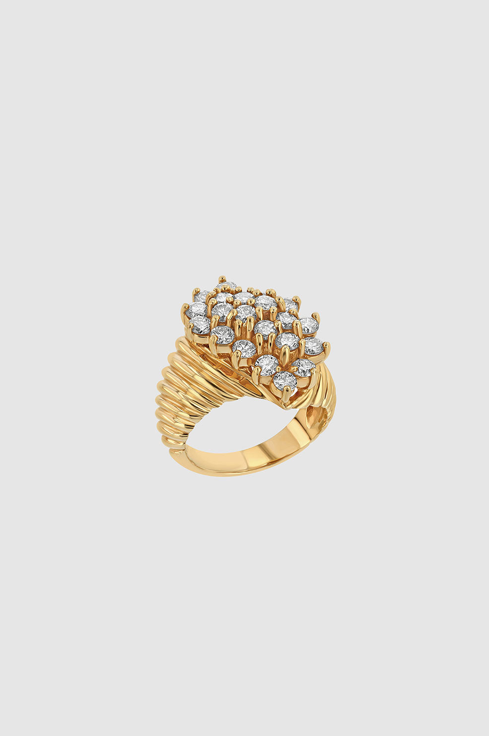Anine Bing Ribbed Diamond Ring - 14k Gold