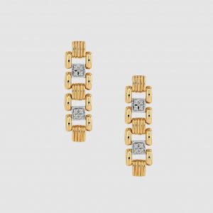 Anine Bing Brick Link Earrings - 14k Gold