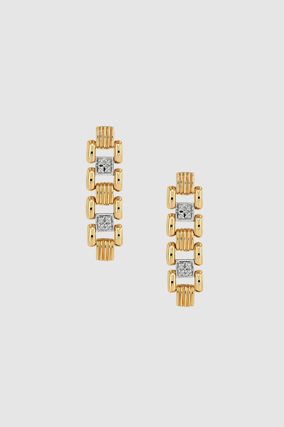 Anine Bing Brick Link Earrings - 14k Gold