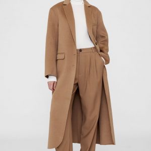 Anine Bing Quinn Coat - Camel Cashmere Blend