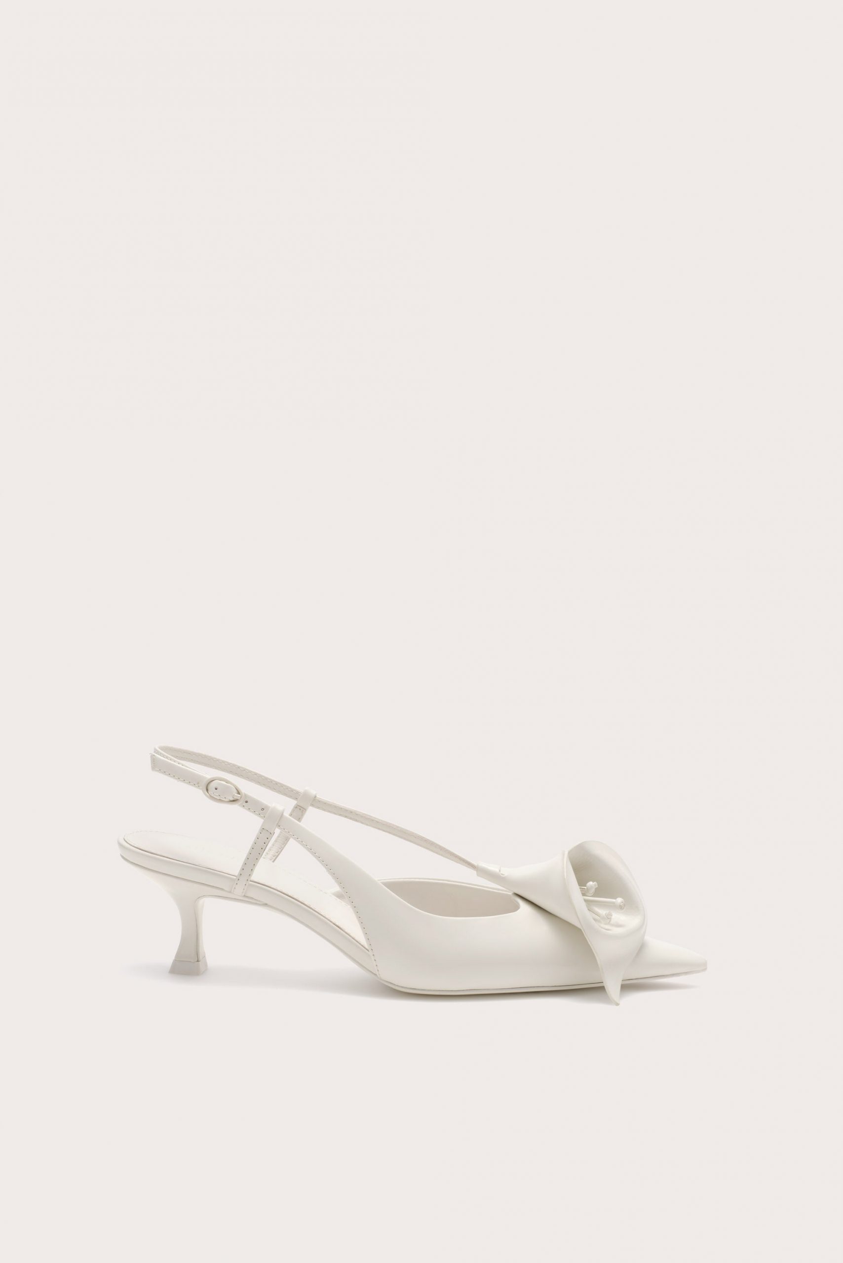 Cult Gaia CALLA KITTEN PUMP - ANTIQUE WHITE