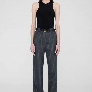 Anine Bing Drew Pant - Grey Pinstripe