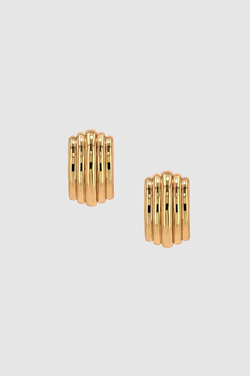 Anine Bing Chunky Ribbed Earrings - Gold
