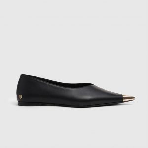 Anine Bing Nina Flats With Metal Toe Cap - Black