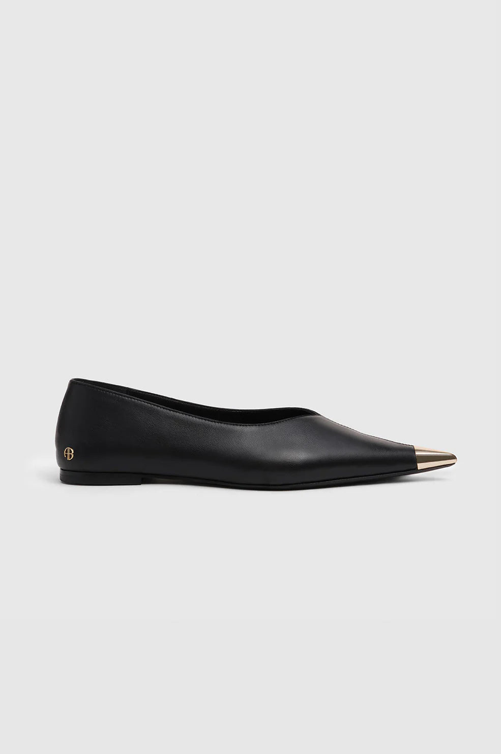 Anine Bing Nina Flats With Metal Toe Cap - Black