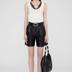 Anine Bing Carmen Short - Black Recycled Leather
