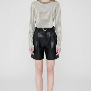 Anine Bing Rylan Tee - Olive And Ivory Stripe