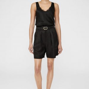 Anine Bing Carrie Short - Black Linen Blend