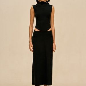 Cult Gaia INFINITY KNIT SKIRT - BLACK