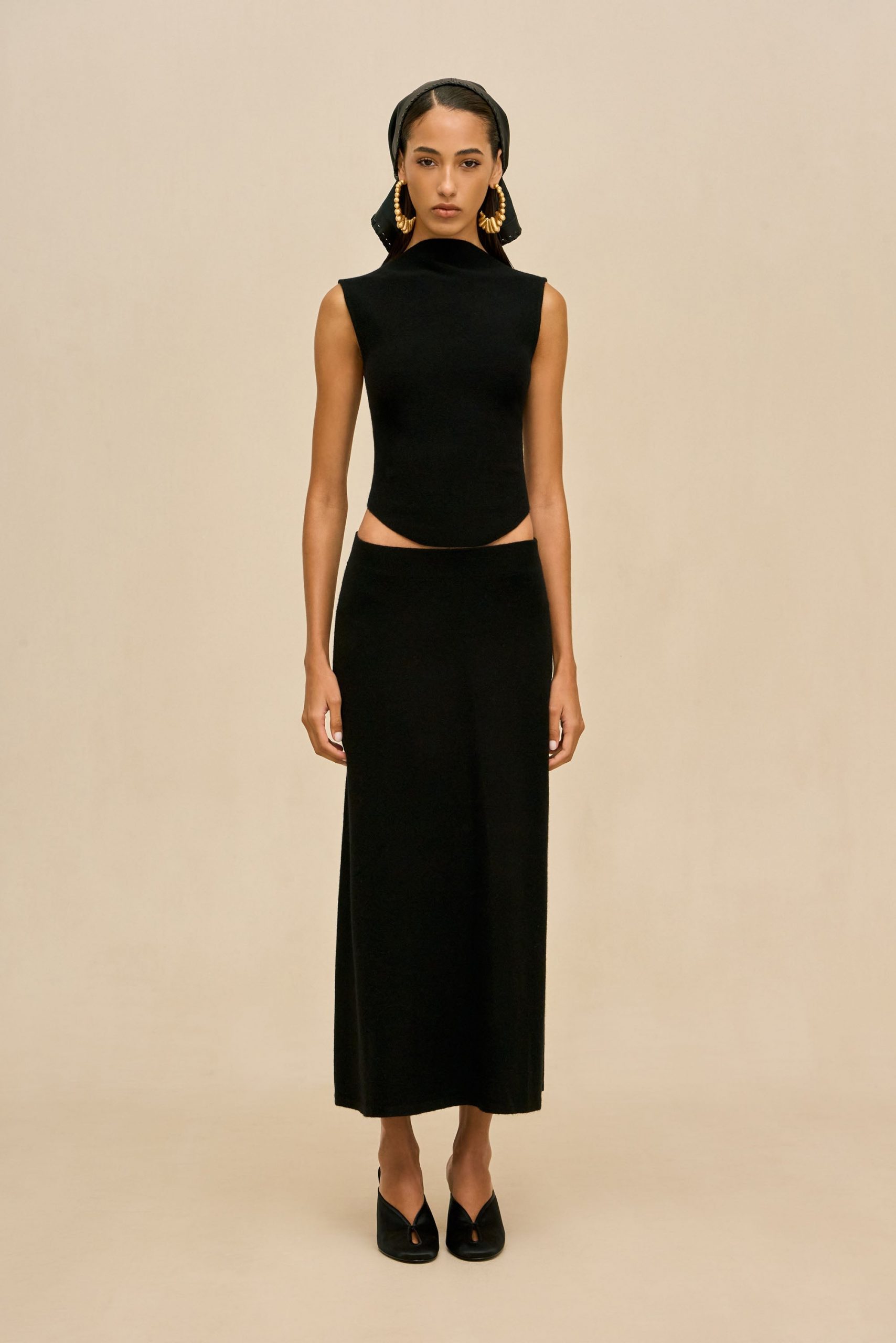 Cult Gaia INFINITY KNIT SKIRT - BLACK