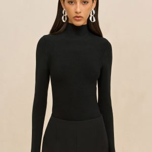 Cult Gaia IZEL SWEATER - BLACK