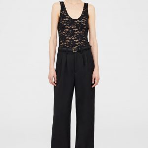Anine Bing Alysha Bodysuit - Black Floral