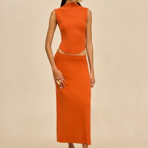 Cult Gaia INFINITY KNIT SKIRT - PEPPER