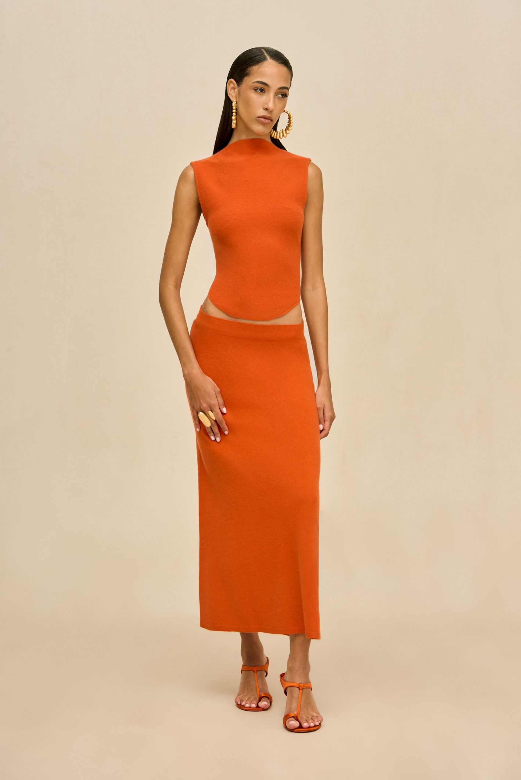 Cult Gaia INFINITY KNIT SKIRT - PEPPER