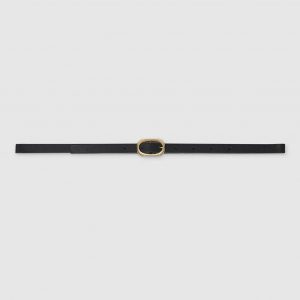 Anine Bing Mini Signature Link Belt - Black With Gold