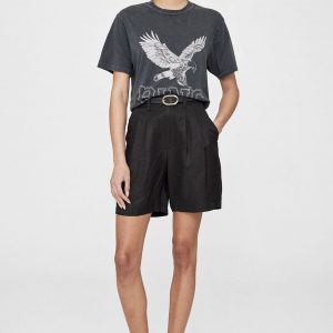 Anine Bing Lili Tee Retro Eagle - Washed Black