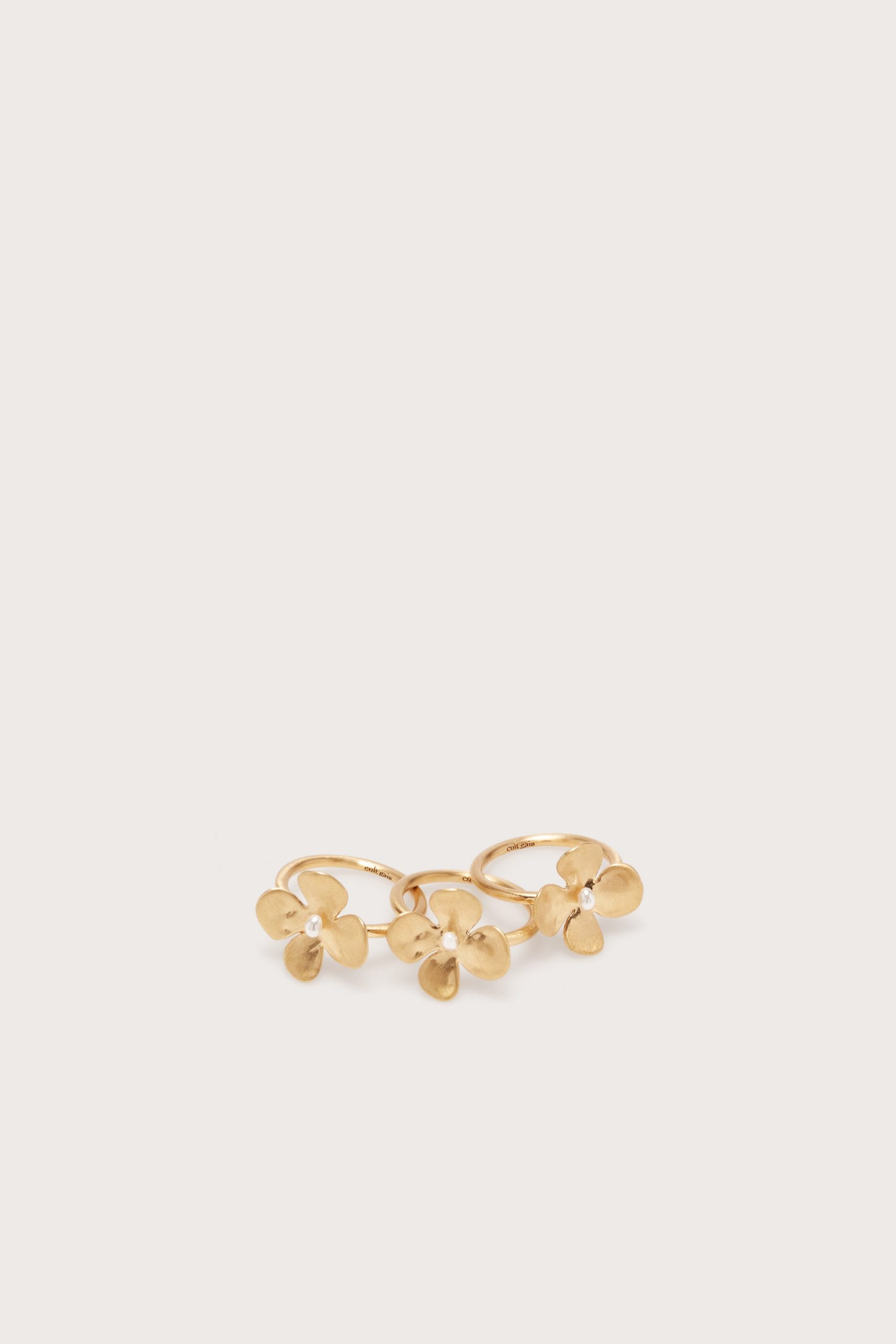 Cult Gaia LUCKY MINI RING SET - BRUSHED BRASS