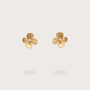Cult Gaia LUCKY MINI EARRING - BRUSHED BRASS