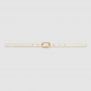 Anine Bing Mini Signature Link Belt - Ivory With Gold
