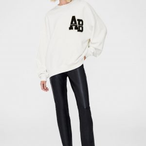 Anine Bing Miles Oversized Sweatshirt Letterman - Off White
