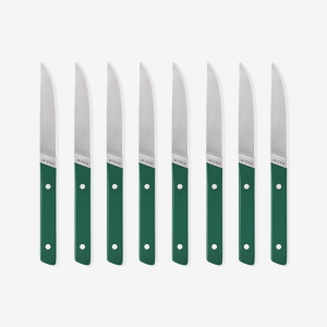 Misen 8-Piece Straight-Edge Steak Knives (ACUTO440) - Green