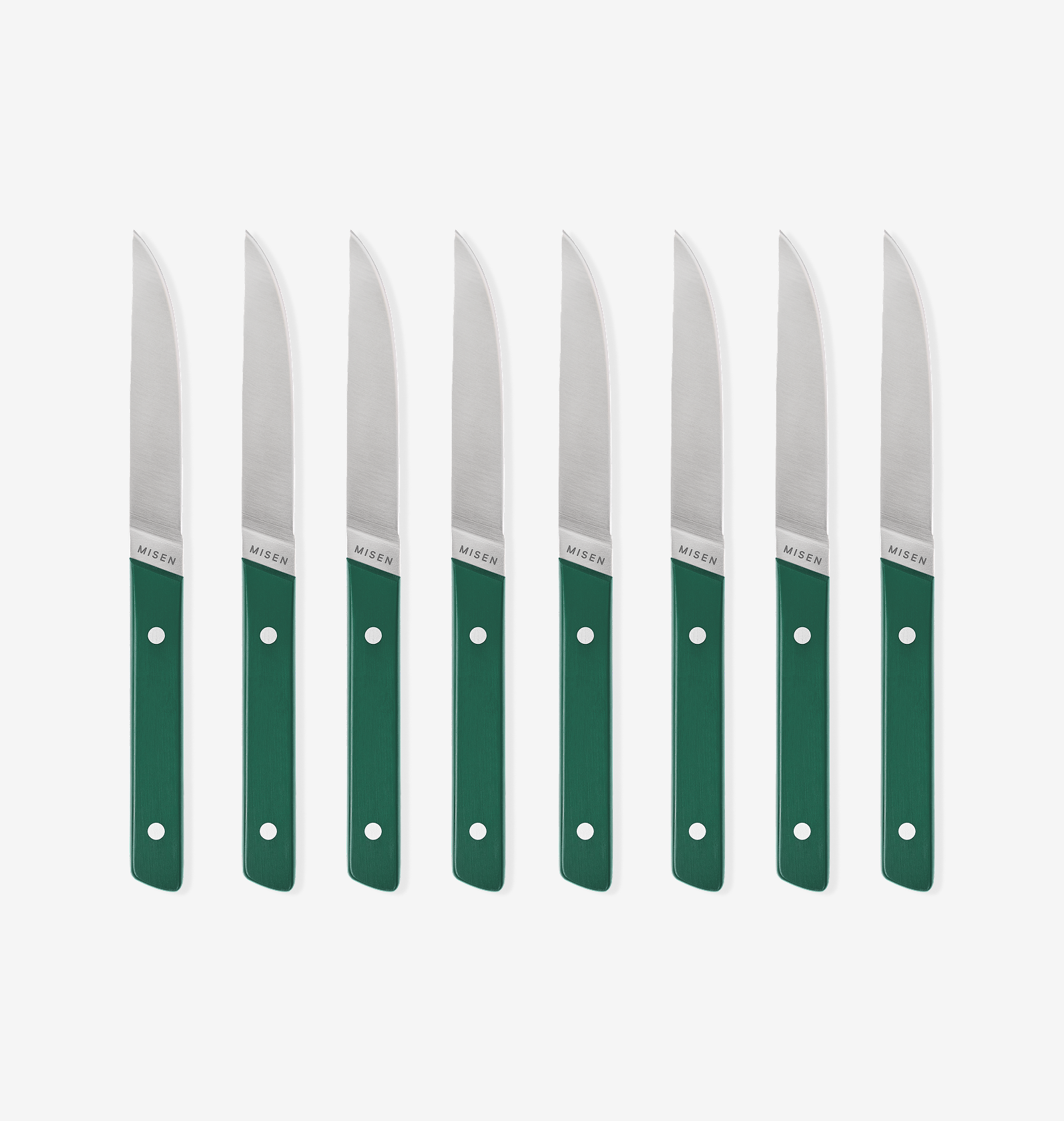 Misen 8-Piece Straight-Edge Steak Knives (ACUTO440) - Green