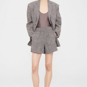 Anine Bing Quinn Blazer - Brown Plaid