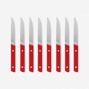 Misen 8-Piece Straight-Edge Steak Knives (ACUTO440) - Red