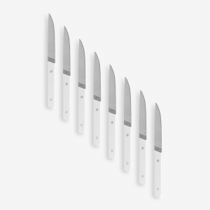 Misen 8-Piece Serrated Steak Knives - White