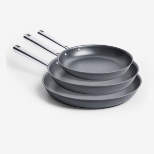 Misen 8" + 10" + 12" Pre-Seasoned Carbon Steel Frying Pan