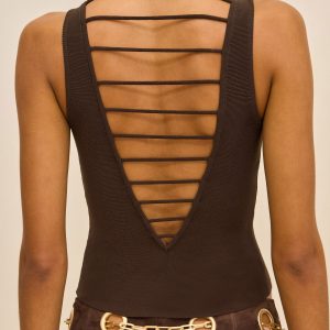 Cult Gaia ORNA KNIT TOP - WREN