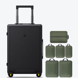 Level8 Textured Luggage & 6 Packing Cubes Combo