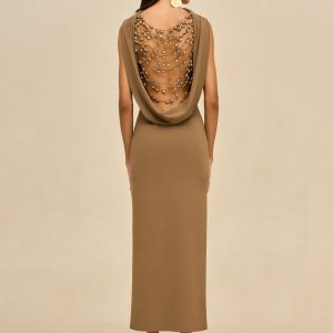 Cult Gaia PERILA KNIT DRESS - SPARROW