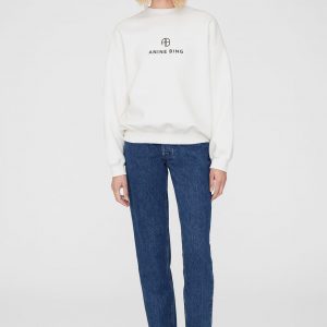 Anine Bing Jaci Sweatshirt Monogram - Ivory