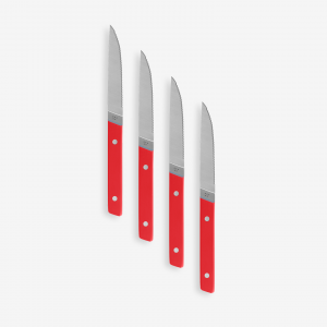 Misen 4-Piece Serrated Steak Knives - Red