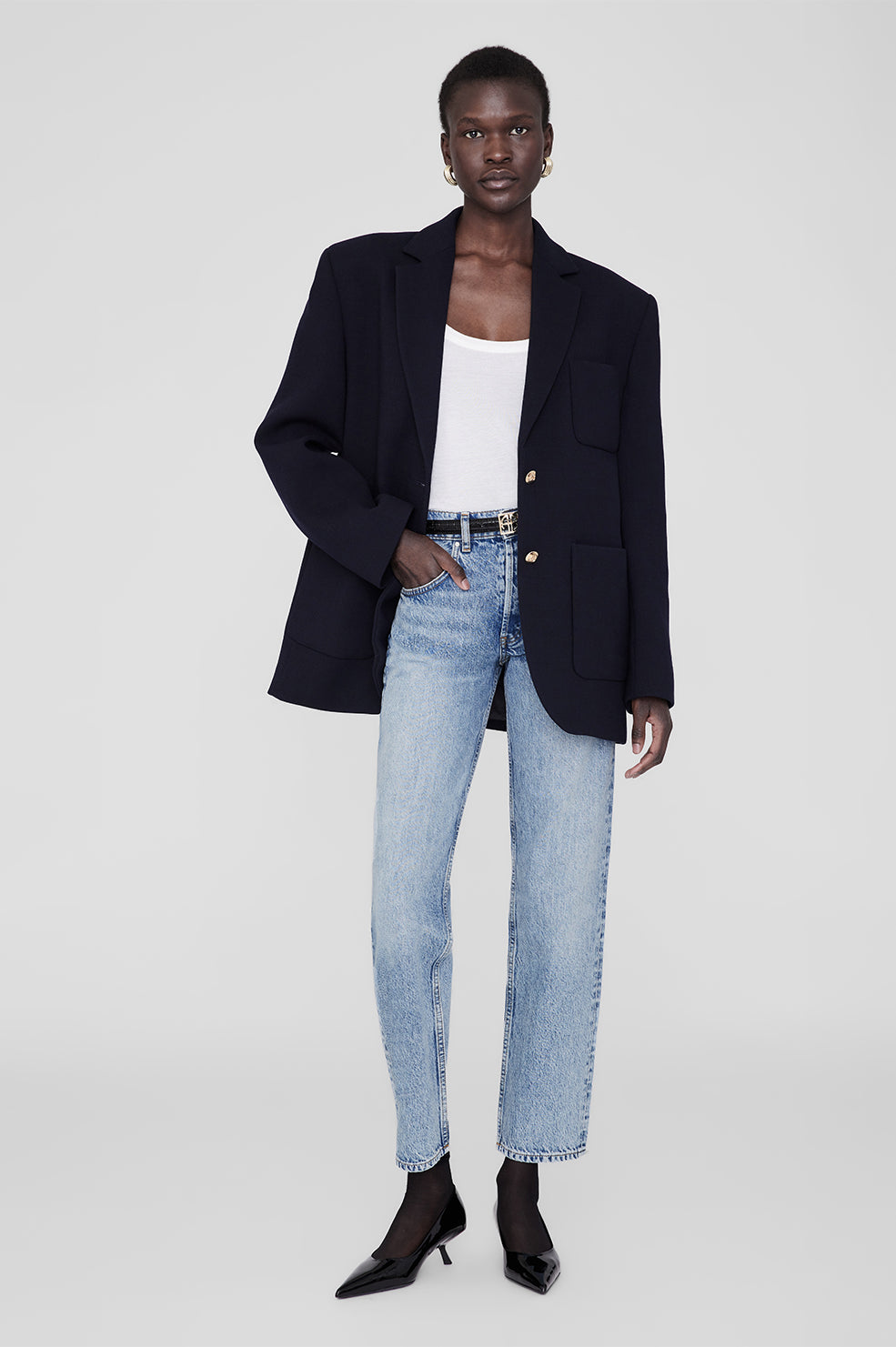 Anine Bing Kinsley Blazer - Night Sky