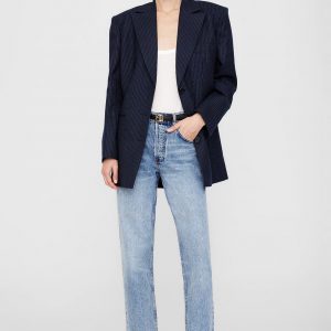 Anine Bing Declan Blazer - Navy Pinstripe