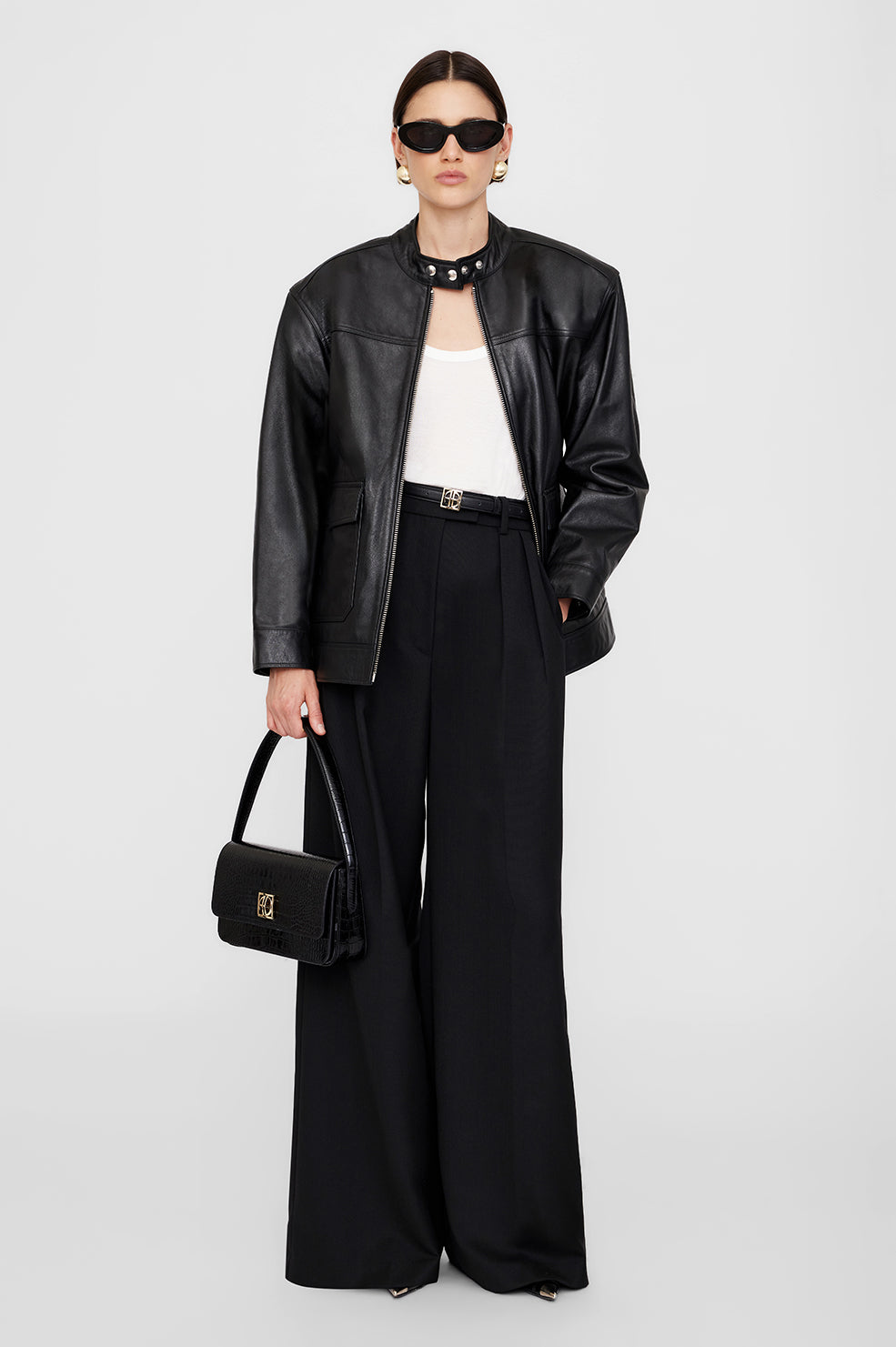 Anine Bing Henry Jacket - Black Leather