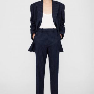 Anine Bing Blaine Trouser - Navy Pinstripe