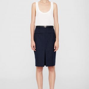 Anine Bing Kora Skirt - Navy Pinstripe