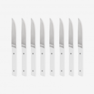 Misen 8-Piece Straight-Edge Steak Knives (ACUTO440) - White
